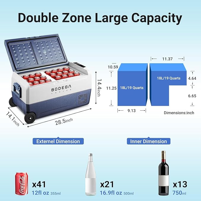 BODEGACOOLER 12 Volt Portable Refrigerator, 38 Quart Car Fridge APP Control - Image 2