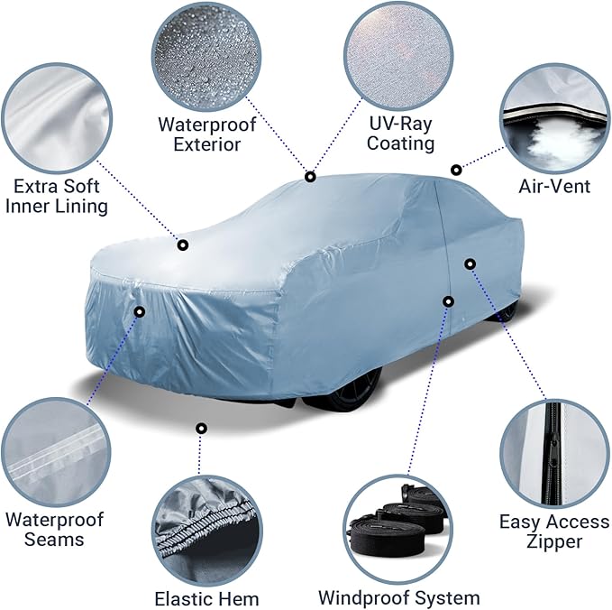 iCarCover Custom Car Cover for 1958-1969 Thunderbird Waterproof All Weather - Image 4
