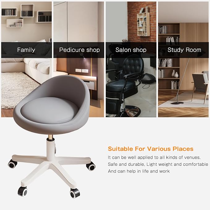 Rolling Stool Set of 4 Rolling Hydraulic Salon Stool - Image 5