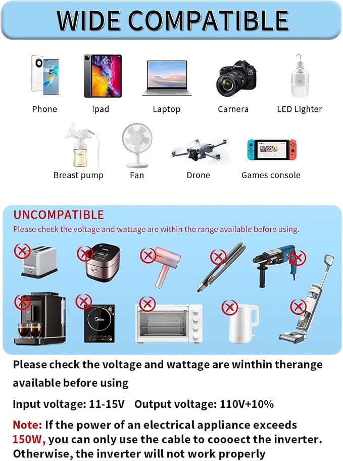 Car Vehicle Power Inverter 800W/2000WDC-AC 12V-110V Converter Power Supply - Image 5