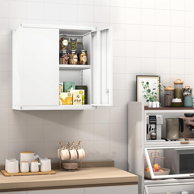GREATMEET Metal Wall Cabinet, Wall Mounted Cabinet - Image 4