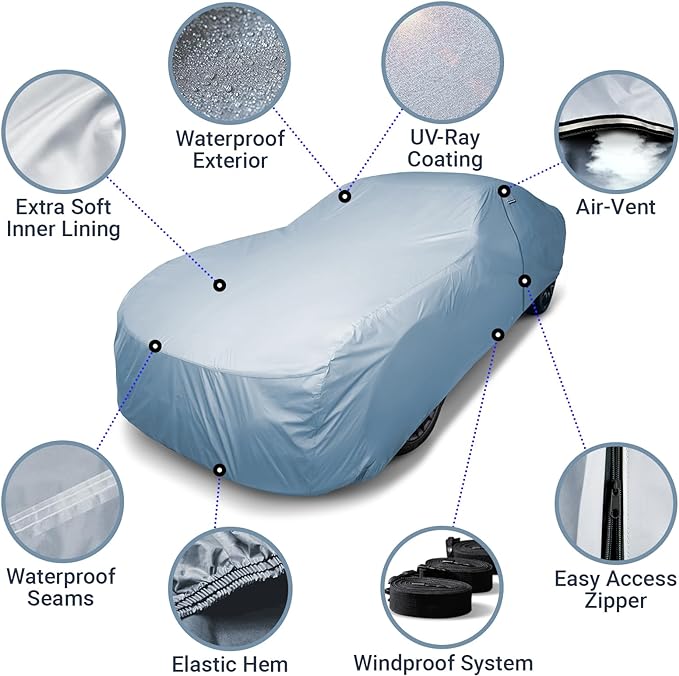 iCarCover Premium Car Cover for 1964-1967 Chevy El Camino Heavy Duty Waterproof - Image 4