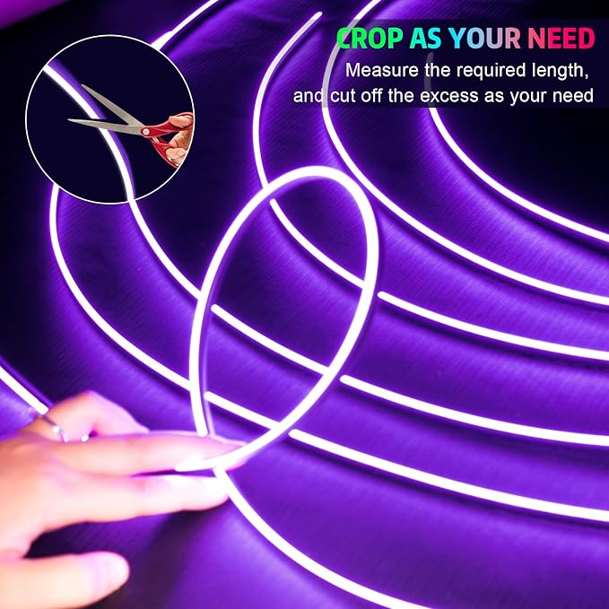Interior Car LED Strip Lights, AMKI Acrylic LED Lights RGB 10 in 1 - Image 4