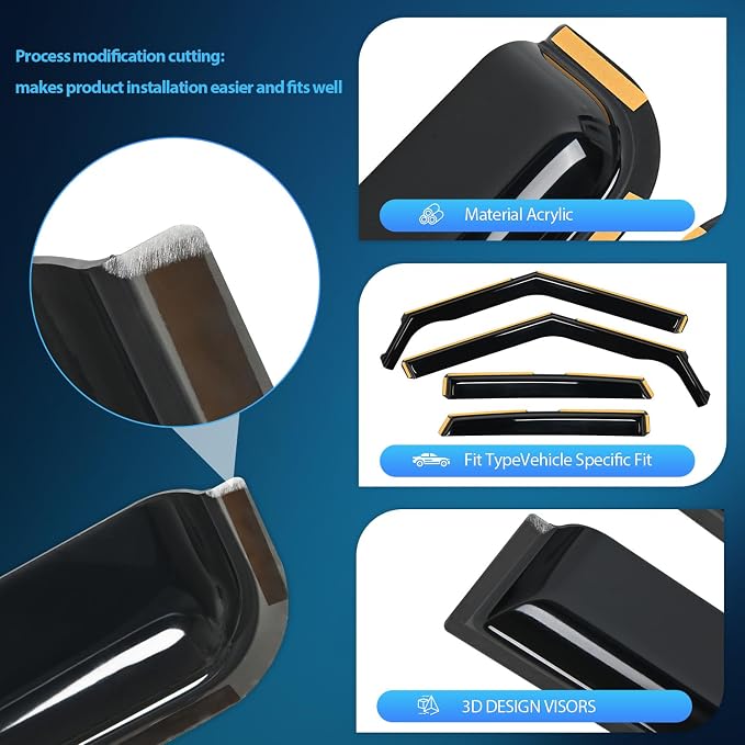 Nilight Durable in Channel Rain Guards - Image 2