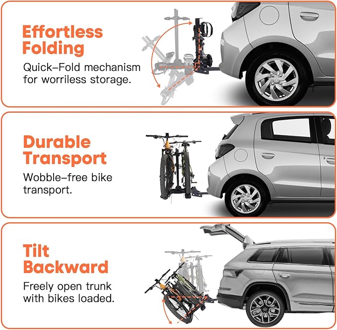 CyberRack S2 Ebike Rack, 300 lbs Capacity Foldable Bike Racks - Image 6