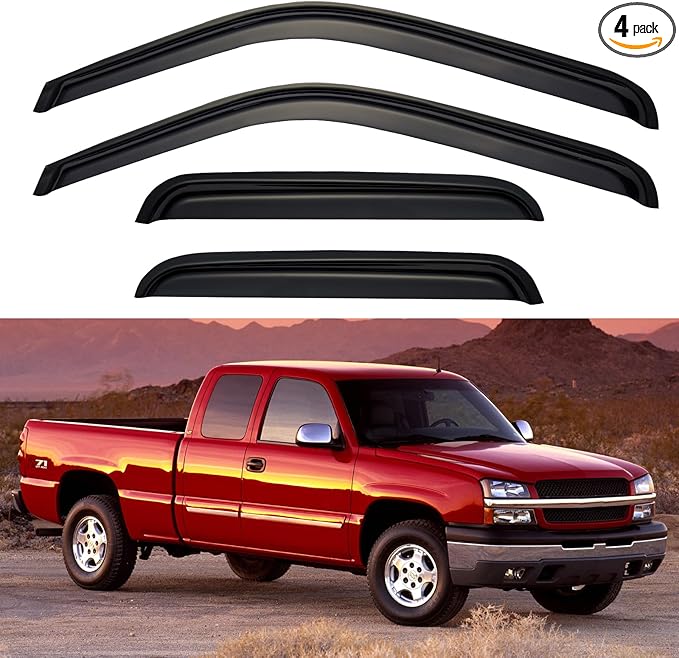 Window Visors Rain Guards for 1999-2006 Chevy Silverado/GMC Sierra 1500/2500/ by YQAUTEC