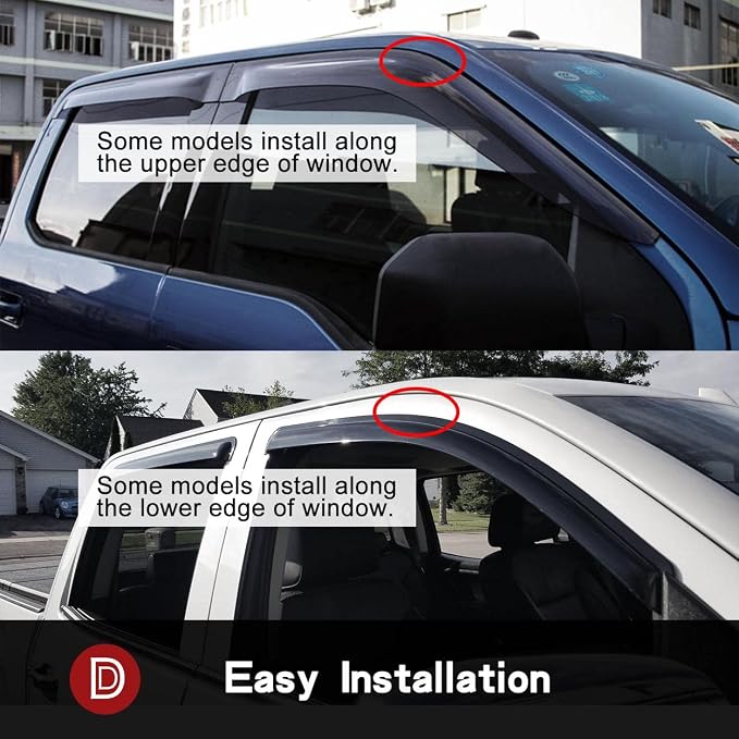 94252 Side Window Visor Wind Vent Deflector Rain Guard fit - Image 7