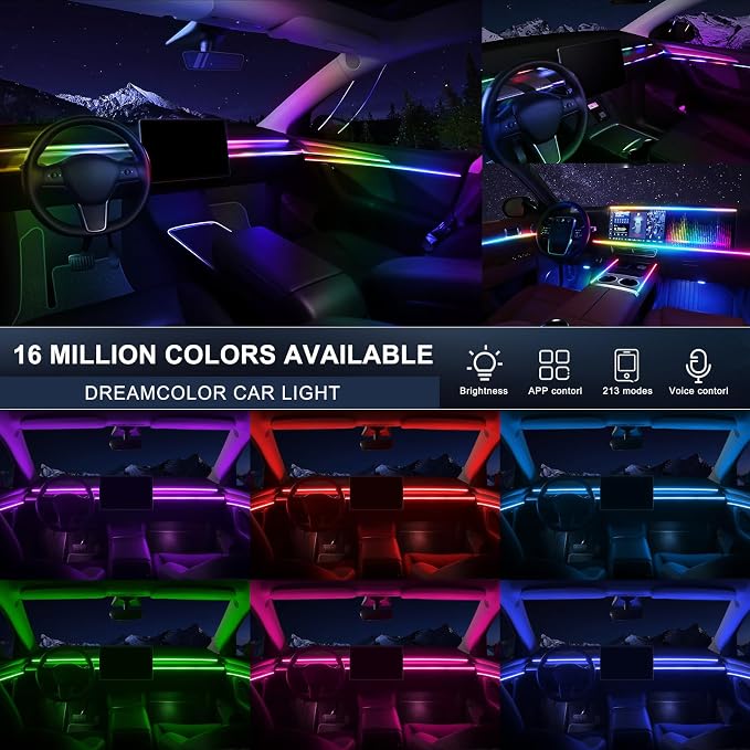 Dreamcolor Acrylic Interior Car LED Strip Light - Image 2