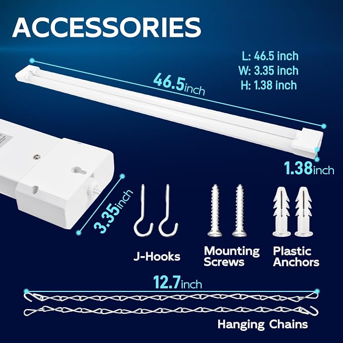 hykolity 4 Pack 4FT LED Shop Light, Linkable Utility Shop Lights, 5000K - Image 6