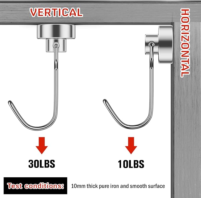 FINDMAG Magnetic Hooks, 30lbs+ Strong Magnetic Hooks - Image 3