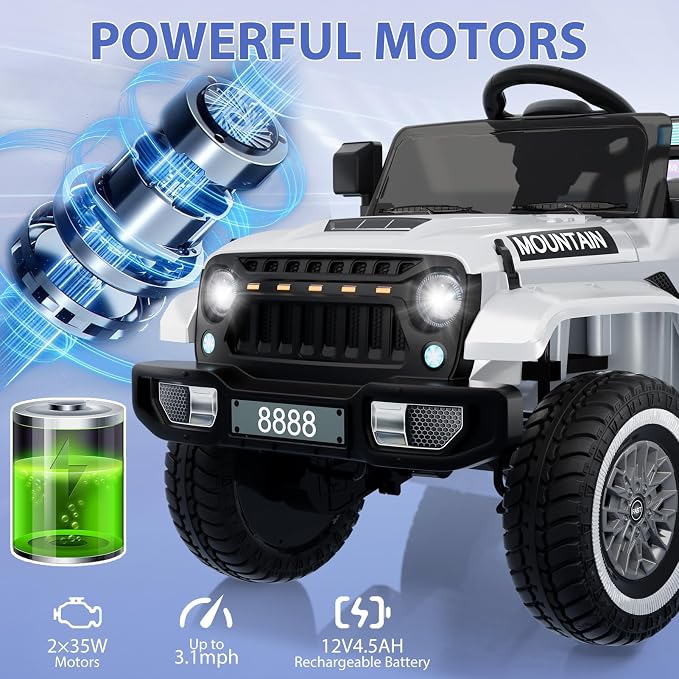 12V Kids Ride on Truck Car, w/Parent Remote Control, Twin 35w Motors, 3 Speeds - Image 5
