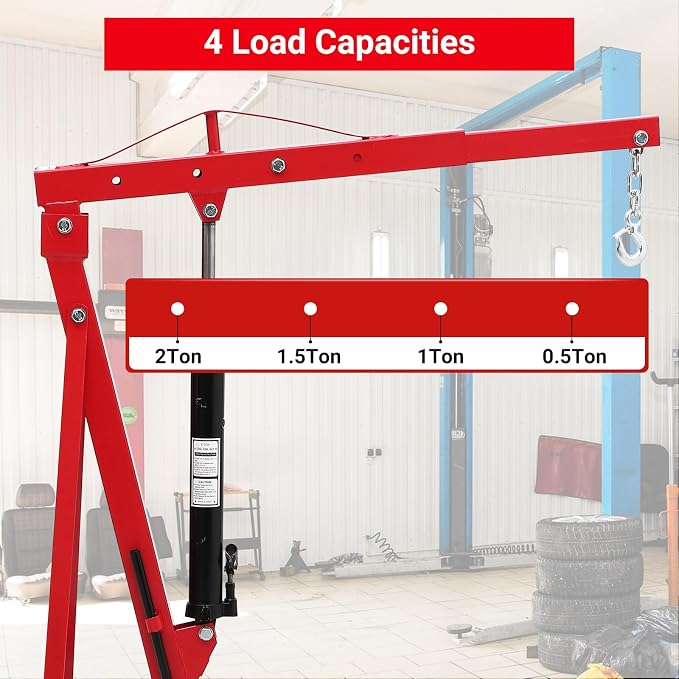 Engine Hoist 2 Ton, Cherry Picker Engine Hoist, Folding Hydraulic Tilting - Image 5