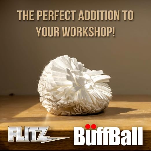 Flitz Buff Ball w/ 1.76oz Metal Polish Paste - 5in Drill Buffer Polisher - Image 4