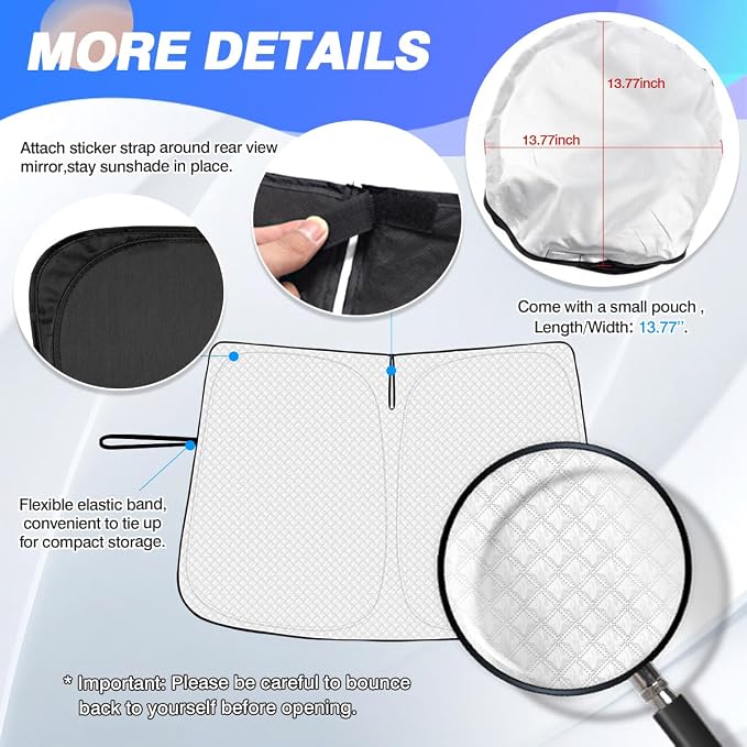 Windshield Sun Shade for Toyota Prius 2023-2025 2026 Accessories Thicken - Image 5