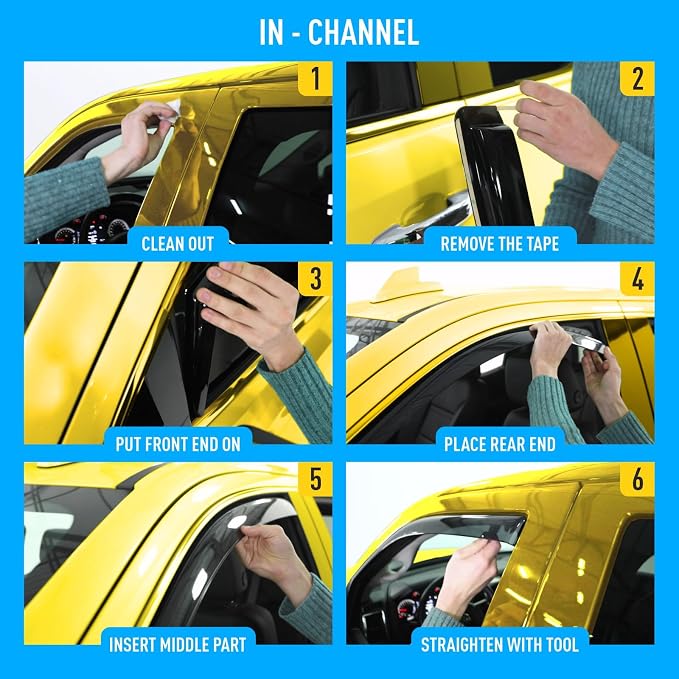 Extra Durable Window Deflectors in-Channel Window Visors Rain Guards Fit - Image 7