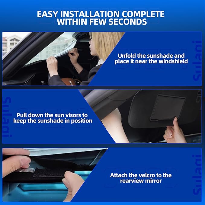 Windshield Sun Shade for Che-vrolet Chevy Equinox 2025 2026 Foldable Sunshade - Image 5