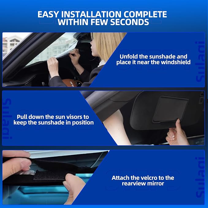 Windshield Sun Shade for S-ubaru Crosstrek 2013-2017 Foldable Sunshade Custom - Image 5