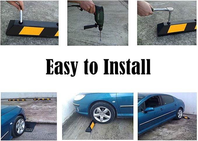 Goplus Parking Block, 72” Rubber Parking Bumpers - Image 6