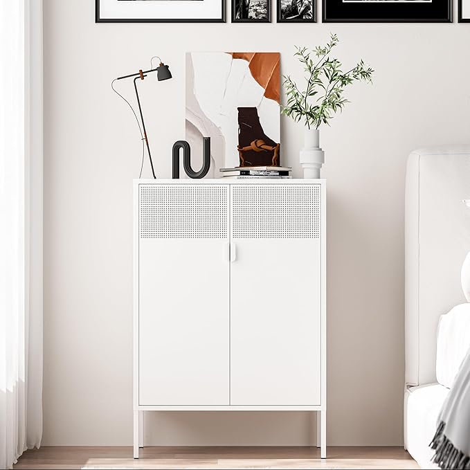 2 Mesh Door Metal Storage Cabinet by Washsemba