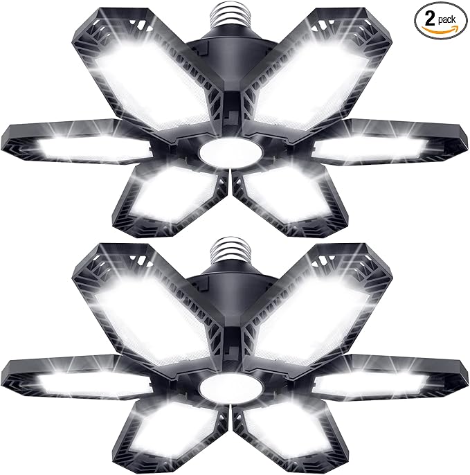 TANBABY 2 Pack LED Garage Lights, 150W Deformable Best Ceiling Shop Lights by Tanbaby