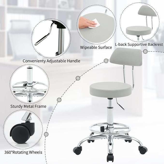 Drafting Stool Space Saving Tattoo Chair - Image 4