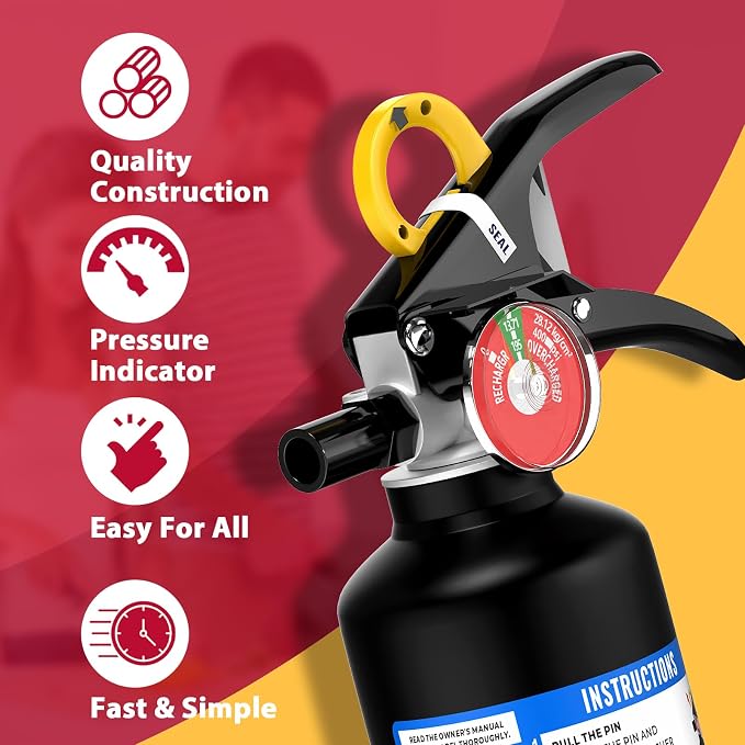 ABC Dry Powder Fire Extinguisher, 2.5 lb – 1-A:10-B:C Rated, Fire Extinguisher - Image 3