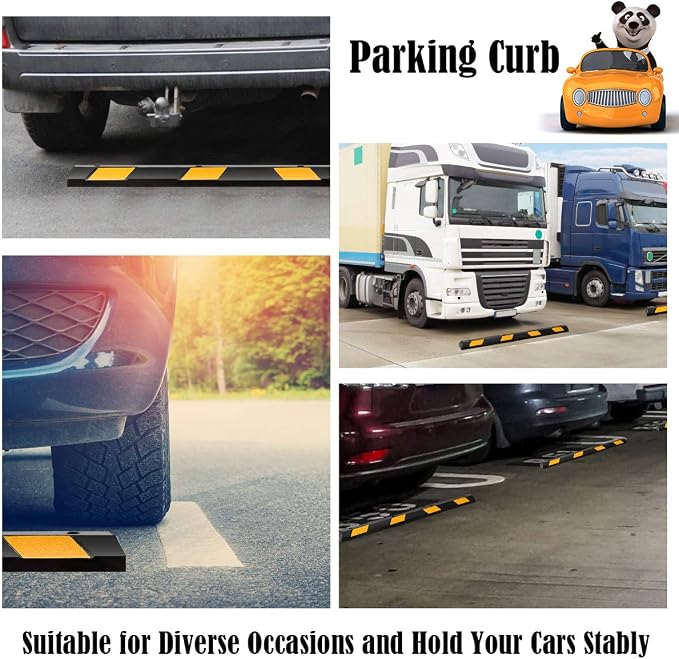 Goplus Parking Block, 72” Rubber Parking Bumpers - Image 2
