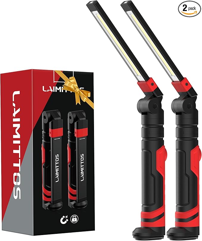 Rechargeable Work Light 2500mAh Magnetic LED Work Light Flashlight Mechanic by LAIMITTOS