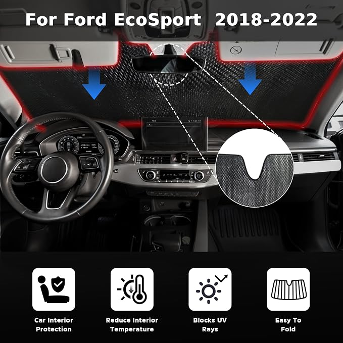 Windshield Sun Shade for Ford EcoSport 2018-2022 - Image 2