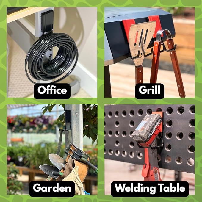 GATOR MAGNETICS Open Storage Hook: 4in Red 3-Pack, The Ultimate Workshop & - Image 5