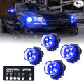 Xprite Blue LED Hideaway Strobe Police Lights Kit, 20 Flashing Patterns by XPRITE