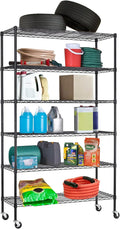 6 Tier Adjustable Metal Shelf Wire Shelving Unit Storage by BestOffice