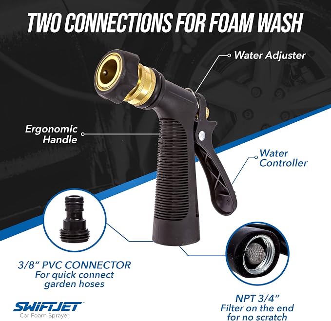SwiftJet Car Wash Foam Gun + Microfiber Wash Mitt - Image 6