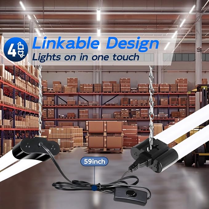 hykolity 4 Pack Linkable LED Shop Light - Image 4