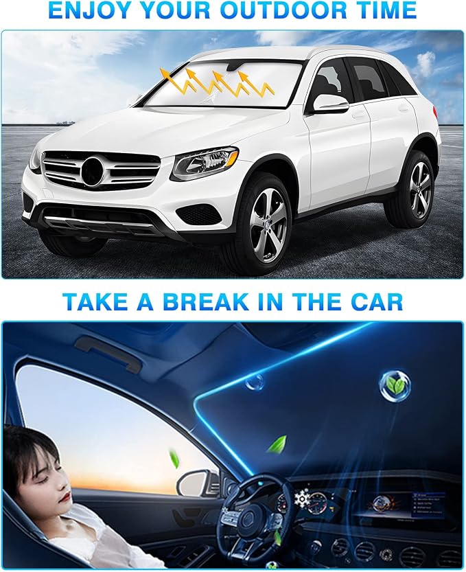 KUST Windshield Sun Shade for 2016–2022 Mercedes-Benz GLC 300 Window Shade Sun - Image 5