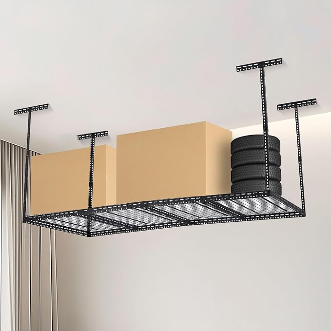 Overhead Garage Storage Rack 4x6 FT, Steel Ceiling Shelves 330lb Capacity - Image 5
