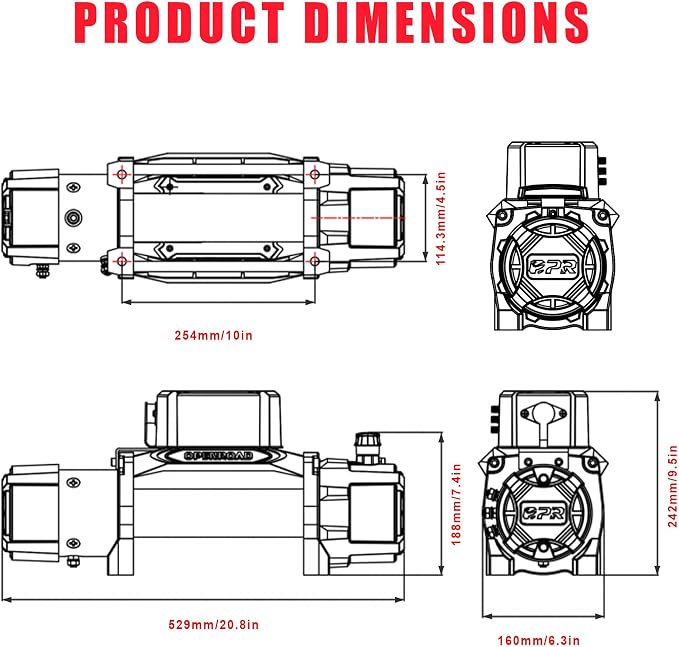OPENROAD 13500 lb Recovery Winch - Image 6