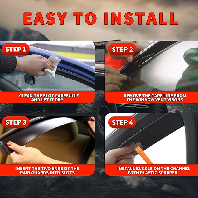 4pcs in Channel Rain Guards Fit - Image 7