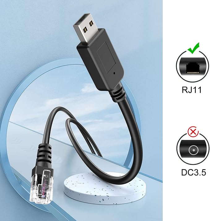 Radar Detector Cord, USB to RJ11 Cable, RJ11 Plug Power Cable, - Image 5