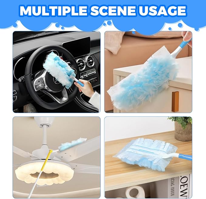Duster Refills Compatible with Swiffer Heavy Duty Duster Refill, 5 Handles+50 - Image 7