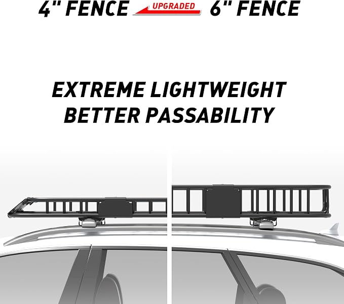 Wildroad Roof Rack Cargo Basket, Upgraded 4” Fence Wide Car Roof Basket - Image 5