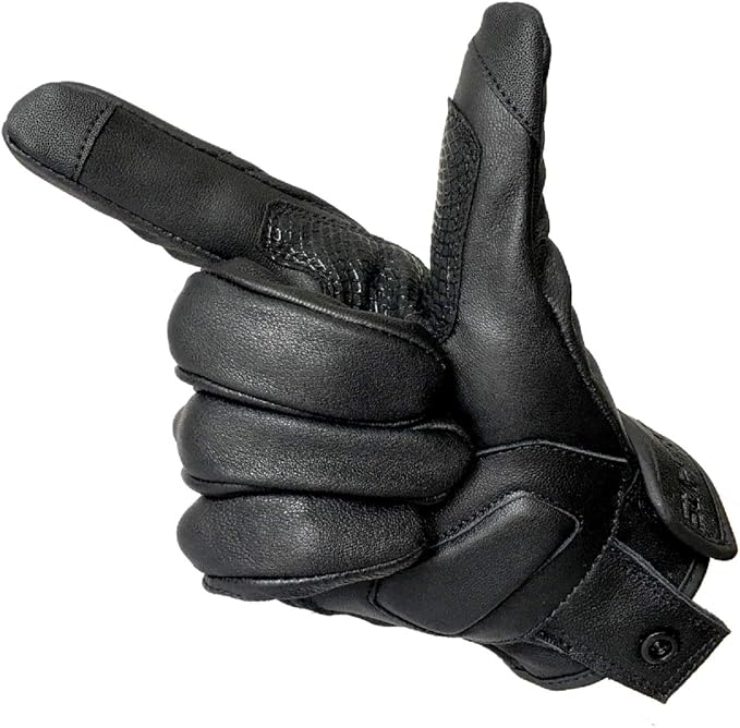 Updated Full Finger Men’s Leather Motorcycle Gloves Touchscreen & Armored - Image 5