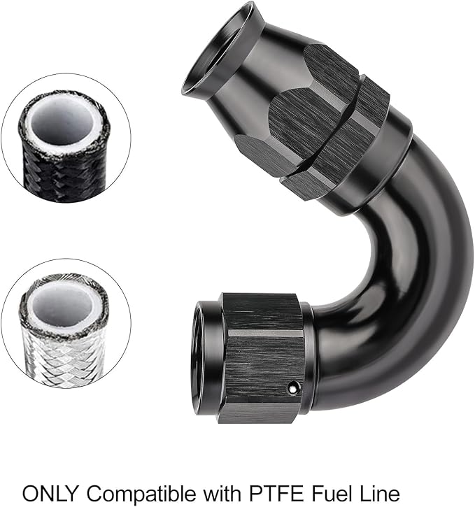 EVIL ENERGY 6AN 150 Degree PTFE One Piece Full Flow End Hose Fitting Aluminum - Image 5