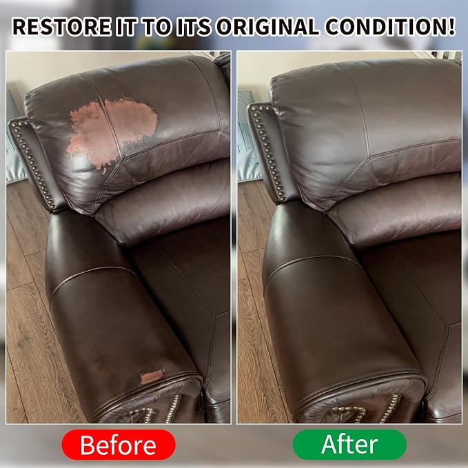 Dark Brown Leather Recoloring Balm, Leather Couch Scratch/Stain Remover - Image 4