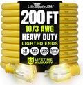 200ft Outdoor/Indoor Extension Cord 10/3 Gauge Ultra Heavy Duty 3 Prong SJTW by LifeSupplyUSA