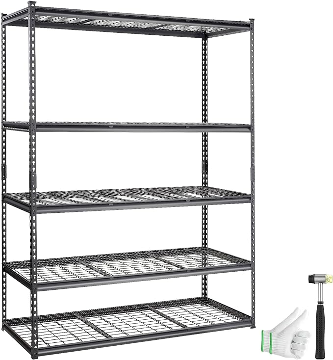 VEVOR Storage Shelving Unit, 5-Tier Adjustable, 2000 lbs Capacity, Heavy Duty by VEVOR