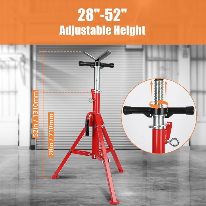V-Head Pipe Jack Stand, Heavy-Duty Folding Pipe Stand - Image 5