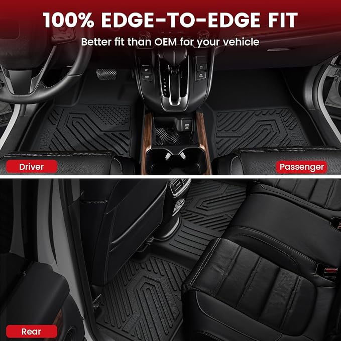 LASFIT Floor Mats for Honda Ridgeline 2025 2024 2023-2017 Crew Cab, All Weather - Image 5