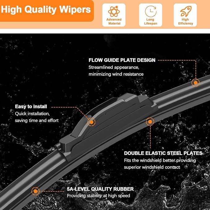 HULADAED® 21'' 21'' 10'' Windshield Wipers Replacement - Image 4