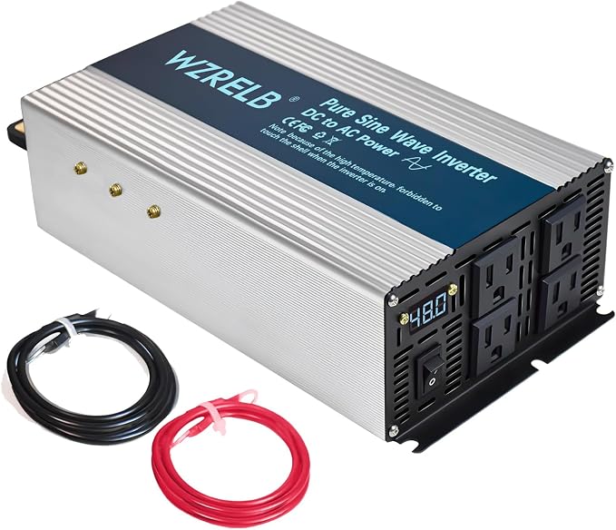 WZRELB 2000W Pure Sine Wave Inverter 48V DC to 110V 120V AC, Car Power Inverter by WZRELB
